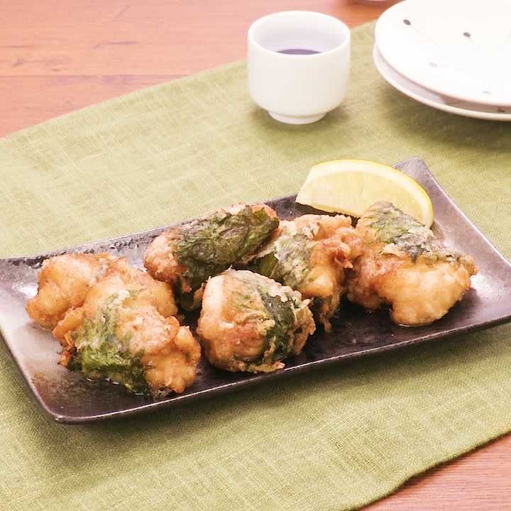 にんにく醤油の大葉唐揚げ