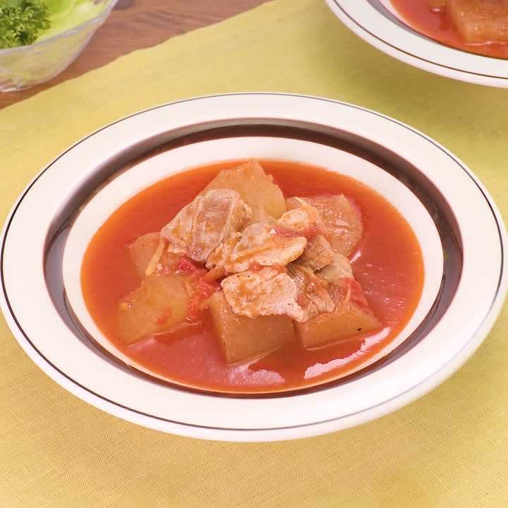 冬瓜と豚肉のトマトスープ
