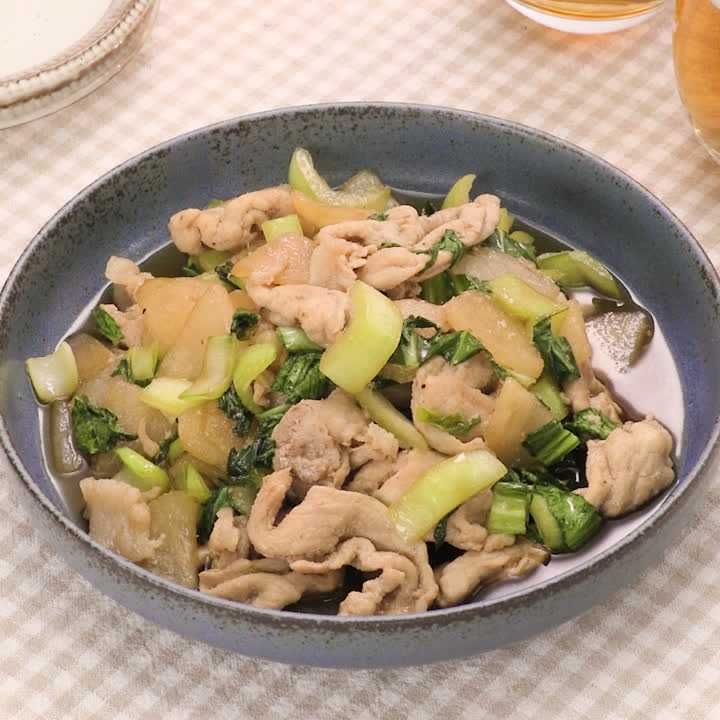 豚ロースと梨の甘辛炒め