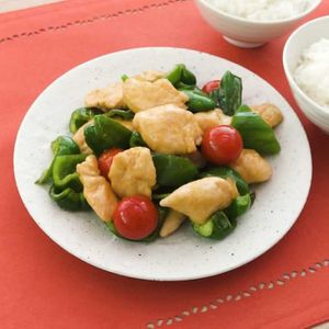 ささみとピーマンの照り焼き