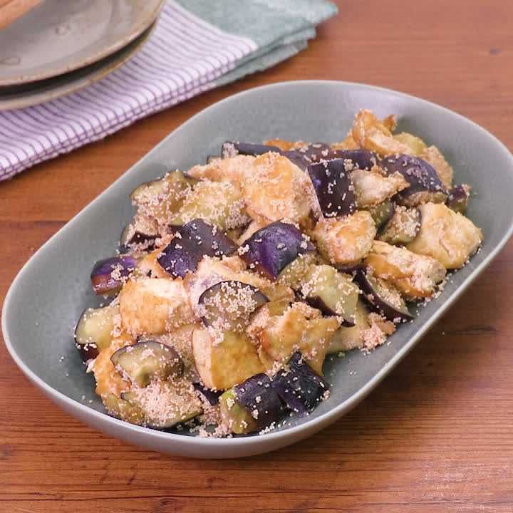 ちぎり豆腐となすのたらこ炒め