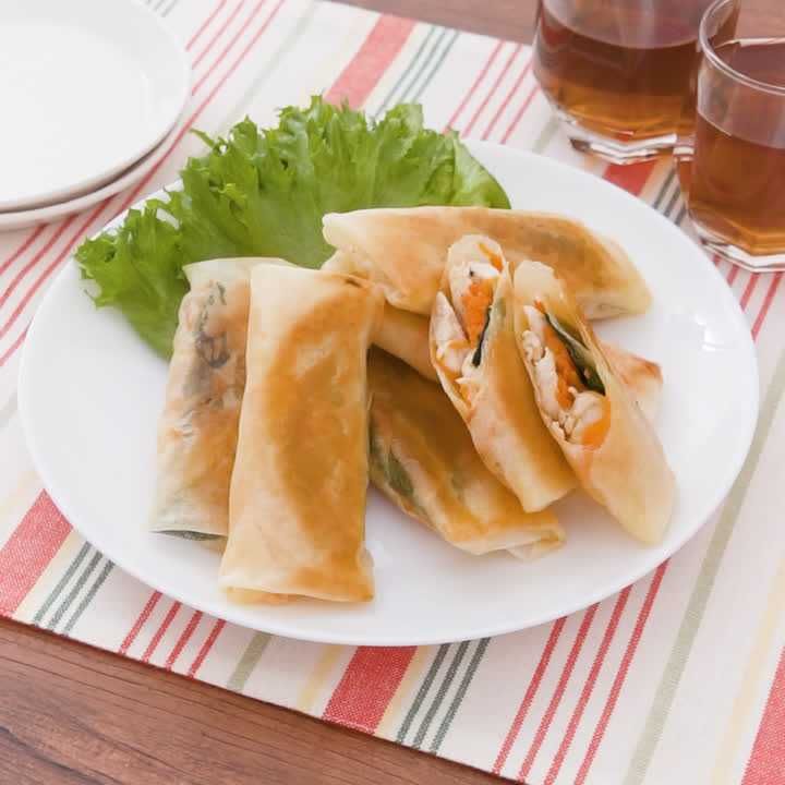 ささみとにんじんのバジル春巻き