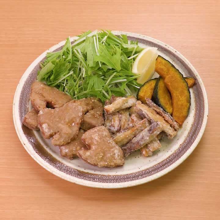 カツオとごぼうの竜田揚げ