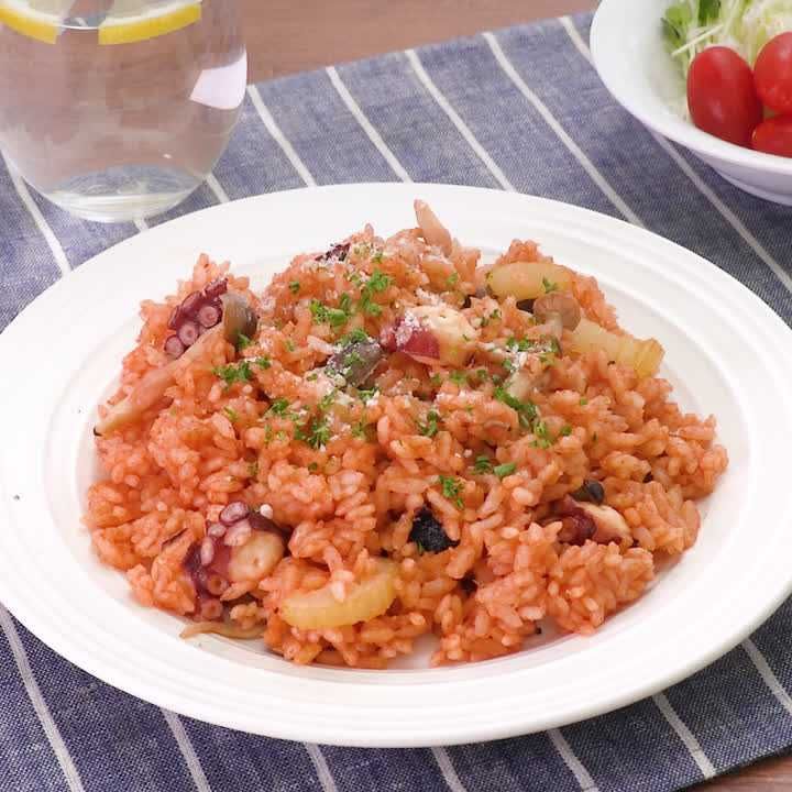 タコとセロリの炊き込みご飯