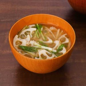 「れんこんと水菜の味噌汁」のレシピ動画