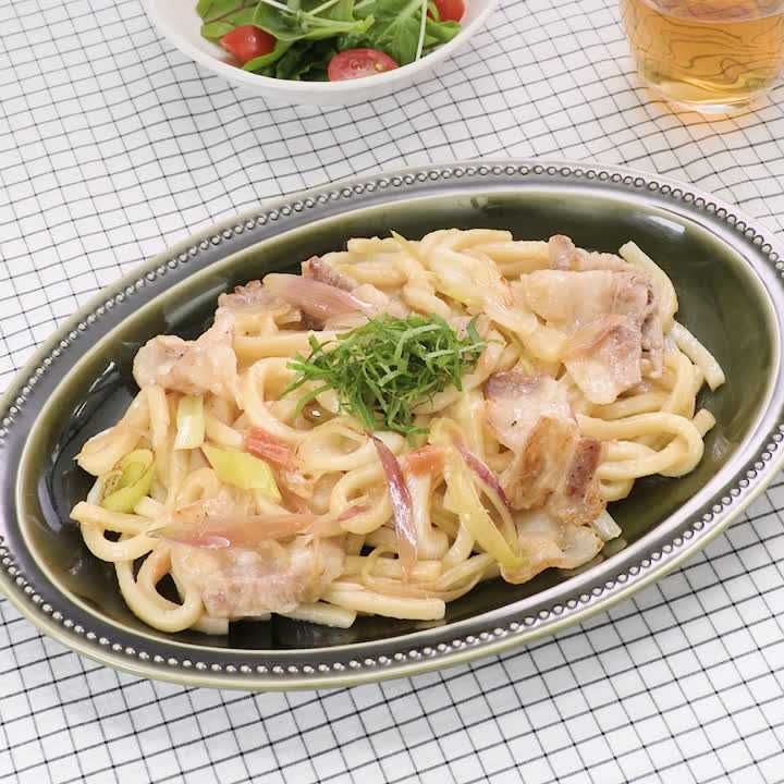 みょうがと豚肉の梅焼うどん