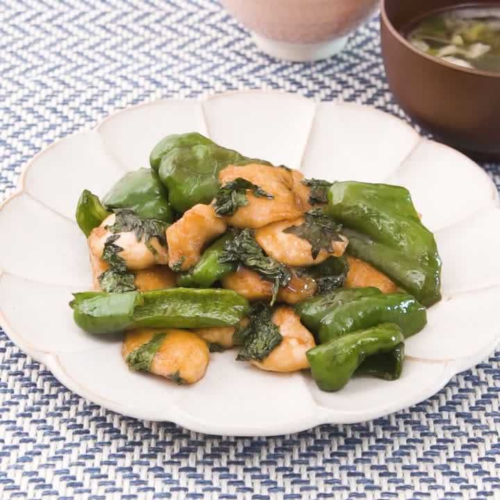 大葉と鶏むね肉の中華炒め