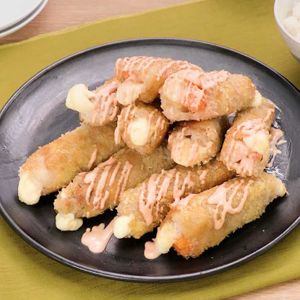 肉巻き野菜のチーズフライ