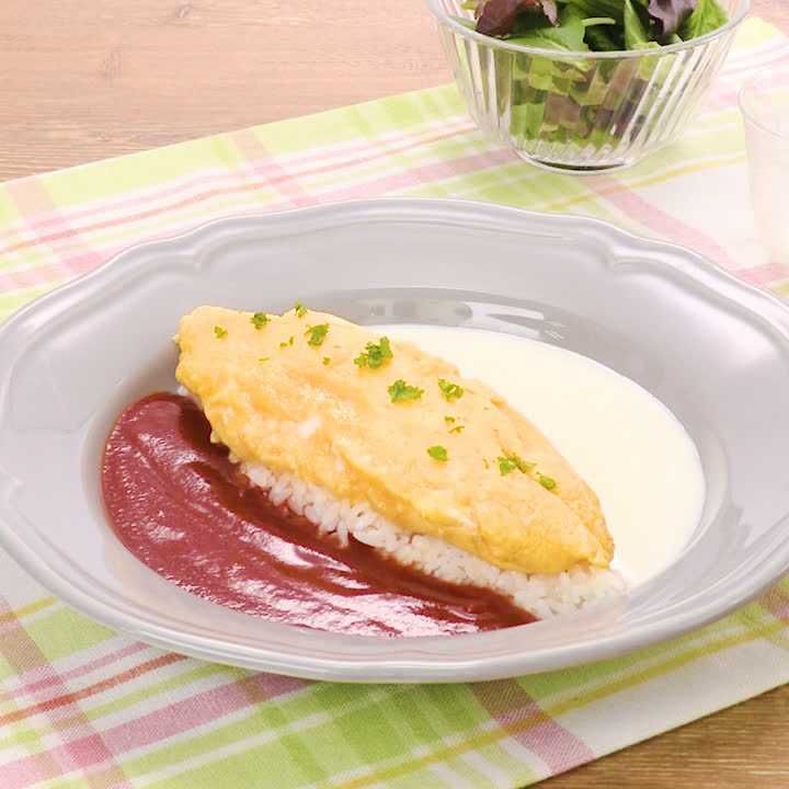 激レア　食品サンプル　クリームソースオムライス　グラタン　2点セット 激レア 食品サンプル クリームソースオムライス グラタン 2点セット