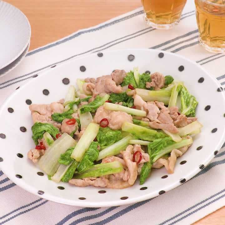 べか菜と豚肉のピリ辛炒め