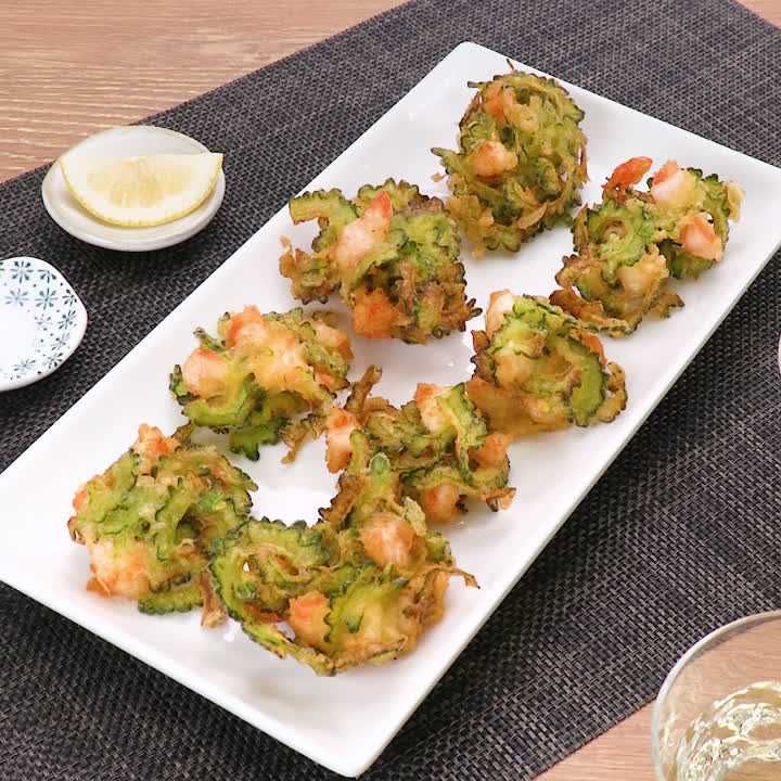 ゴーヤーとえびのかき揚げ