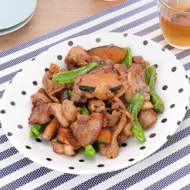 豚バラとししとうの甘辛焼き