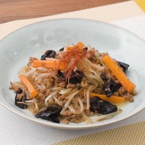 もやしと豚ひき肉の中華風とろみ煮