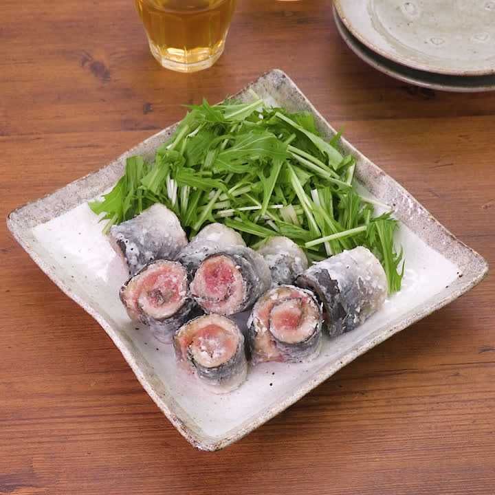 秋刀魚の梅しそ揚げ
