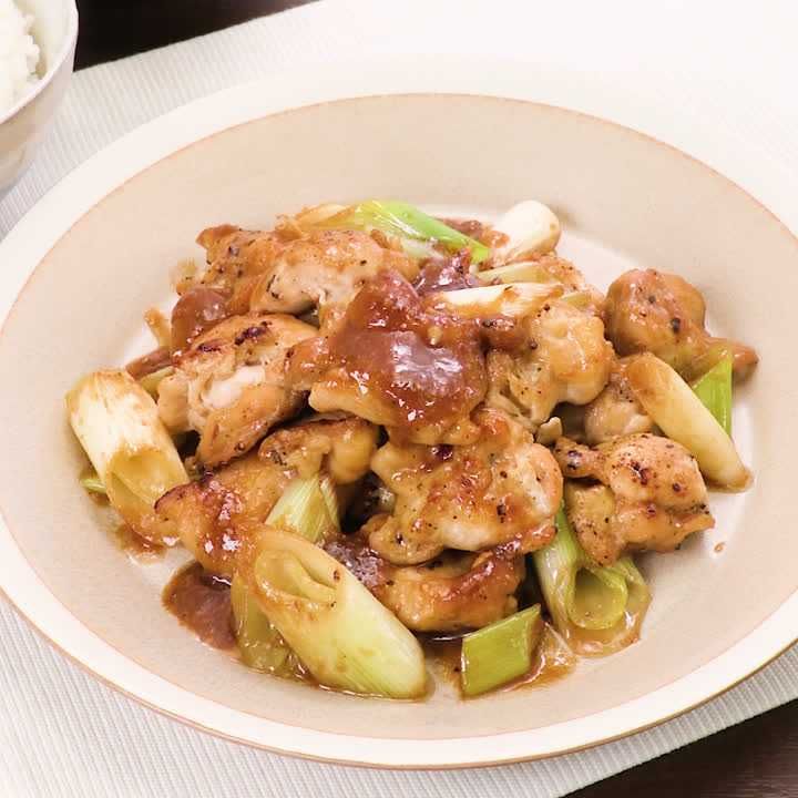 鶏肉のねぎ味噌炒め