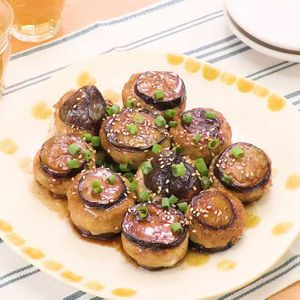 「なすの甘辛はさみ焼き」のレシピ動画