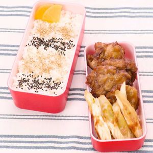 「鶏のトースター唐揚げとネギ焼き弁当」のレシピ動画