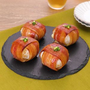 「ベーコンの肉巻きおにぎり」のレシピ動画