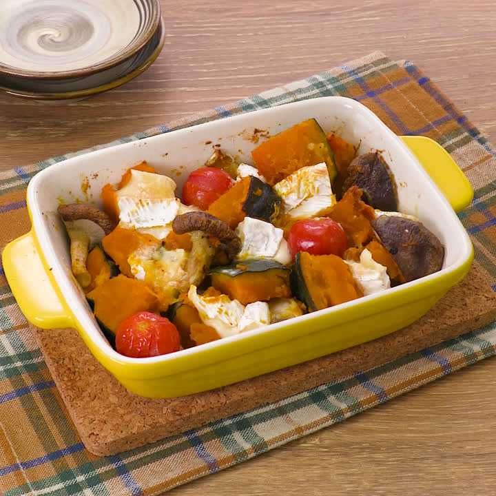 かぼちゃとしいたけのチーズ焼き
