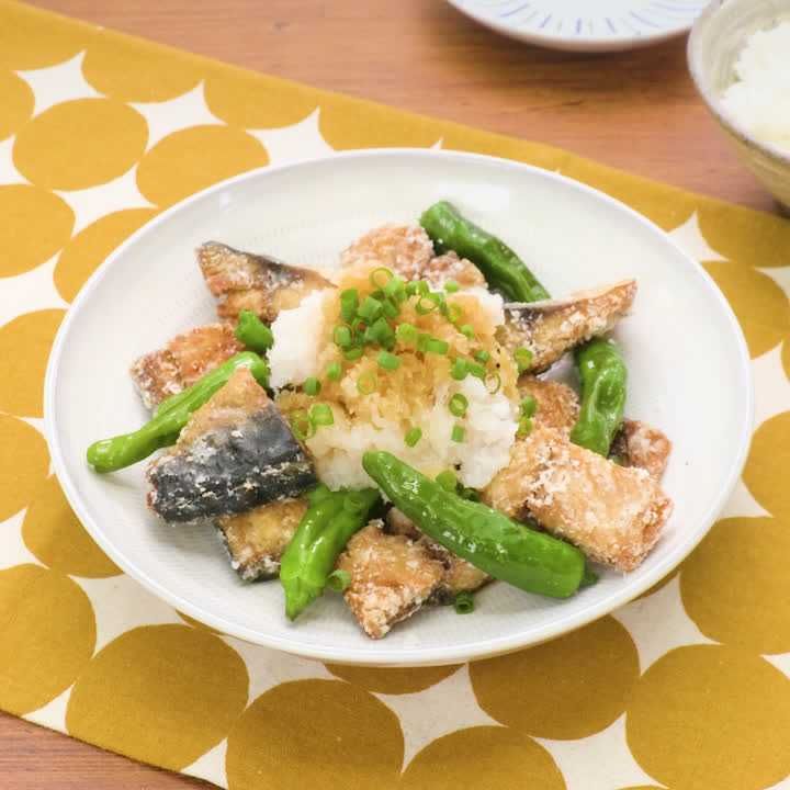 サバ竜田のおろしポン酢がけ