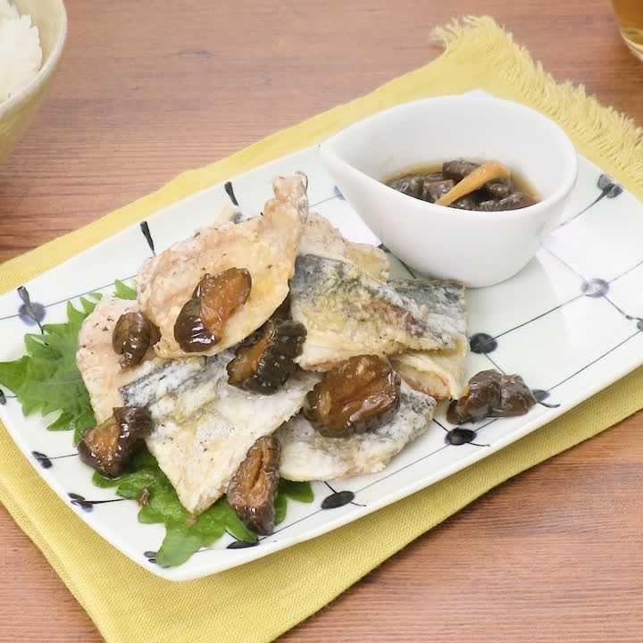 アジのカリカリきゅうりだれ