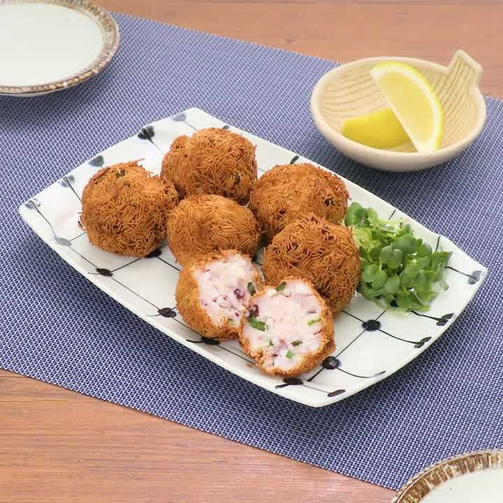 そうめん衣のイカ団子