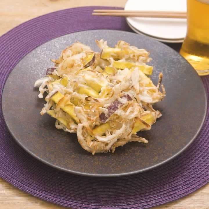 さつまいもとじゃこのかき揚げ