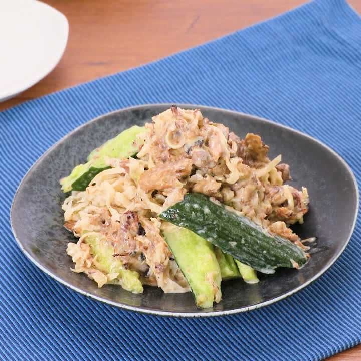 たたききゅうりと切り干し大根の甘辛和え