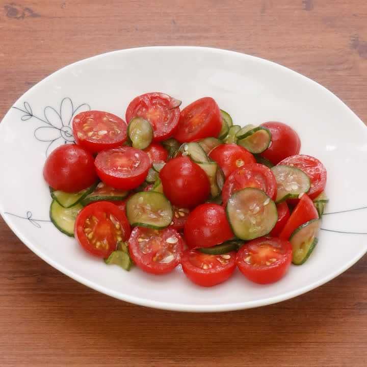 ミニトマトときゅうりの柚子胡椒和え