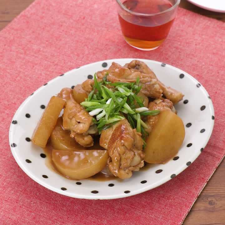 手羽元と大根の焼肉のたれ煮