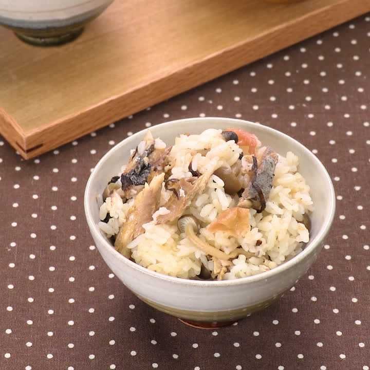 秋刀魚の梅こんぶ炊き込みごはん