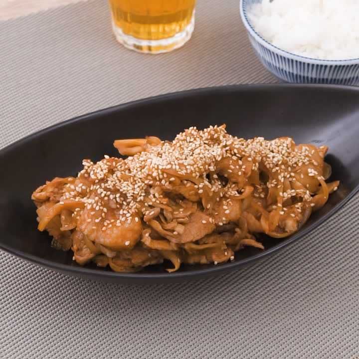 まいたけと豚肉のプルコギ風炒め