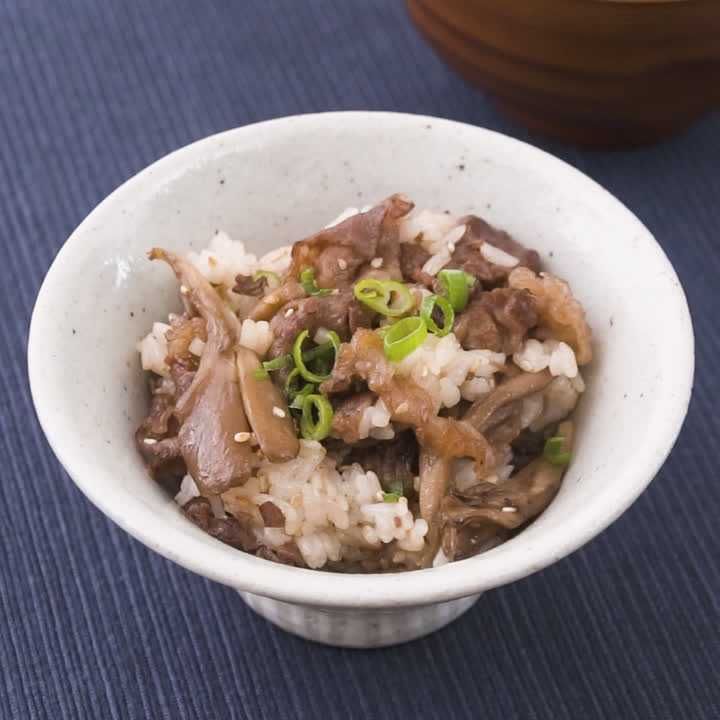 まいたけと牛肉の混ぜご飯