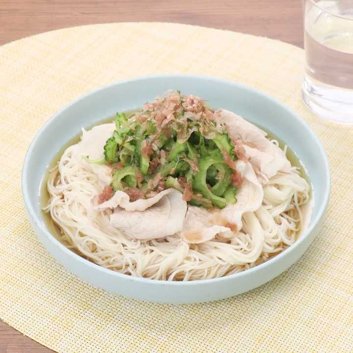ゴーヤーの冷しゃぶそうめん
