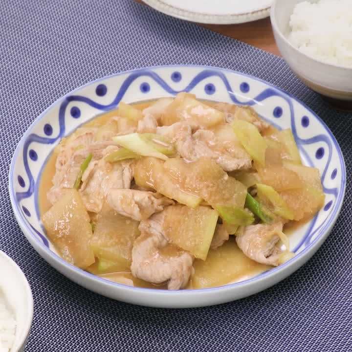冬瓜と豚肉のにんにくみそ炒め