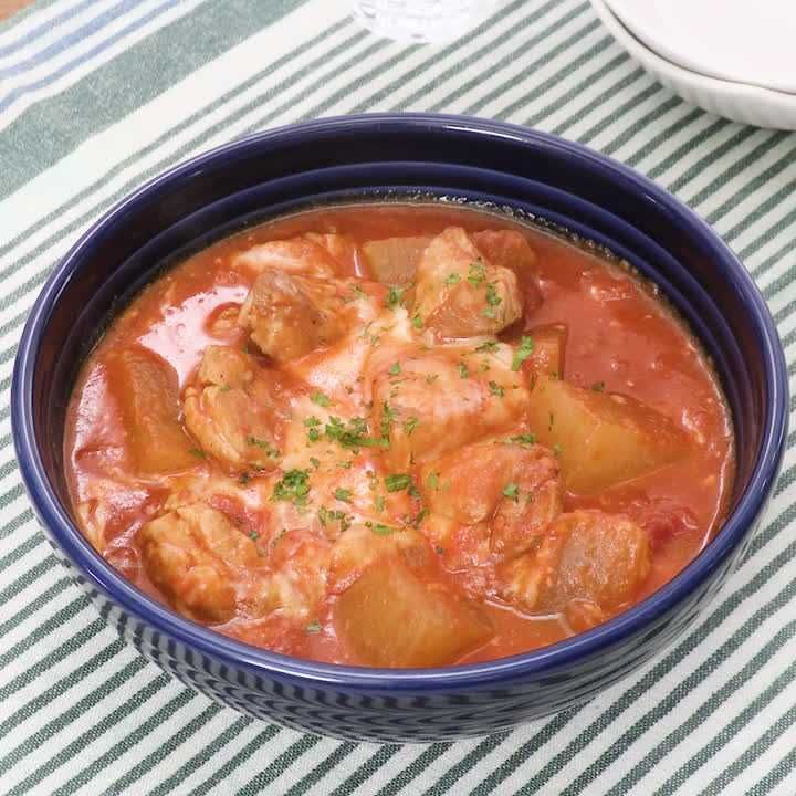 冬瓜と鶏もも肉のトマトチーズ煮