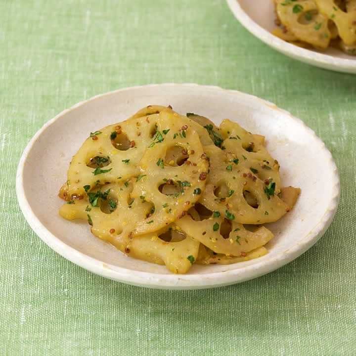 れんこんのマスタードきんぴら