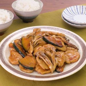 「鶏むねとかぼちゃの甘酢照り焼き」のレシピ動画