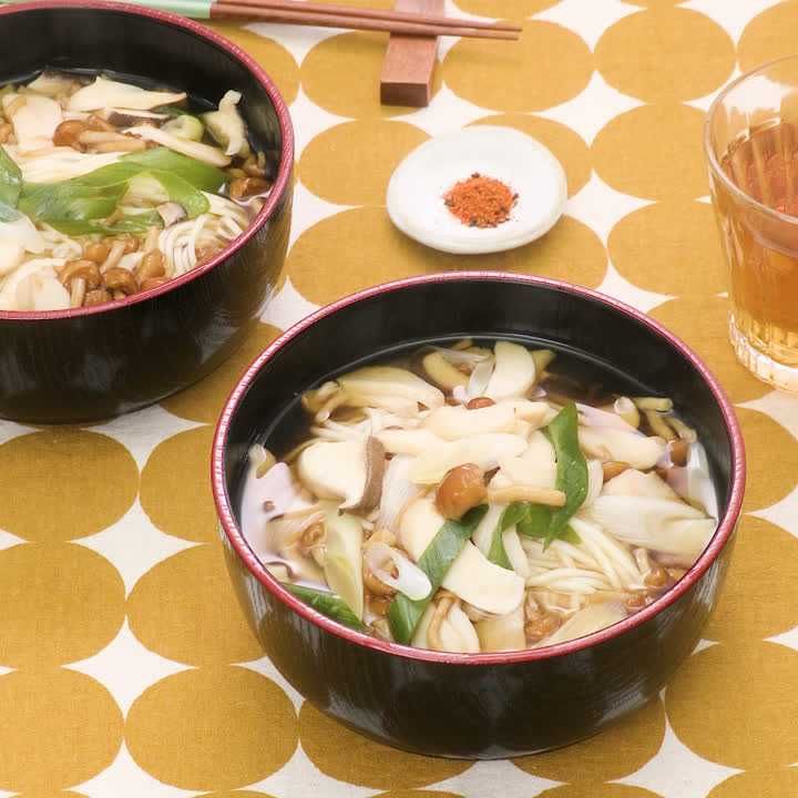 きのことしょうがの温麺