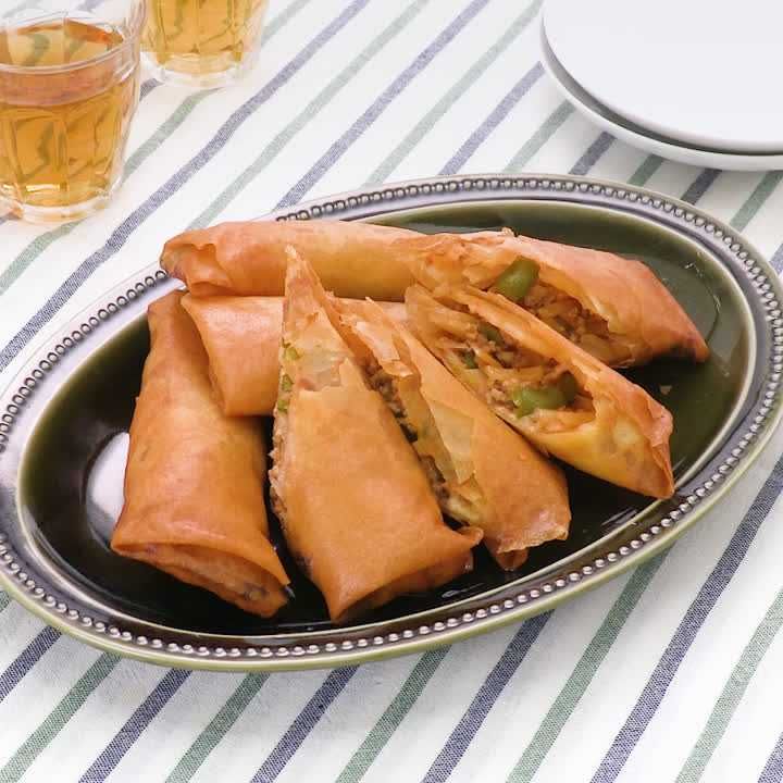 豚ひき肉のチーズ春巻き