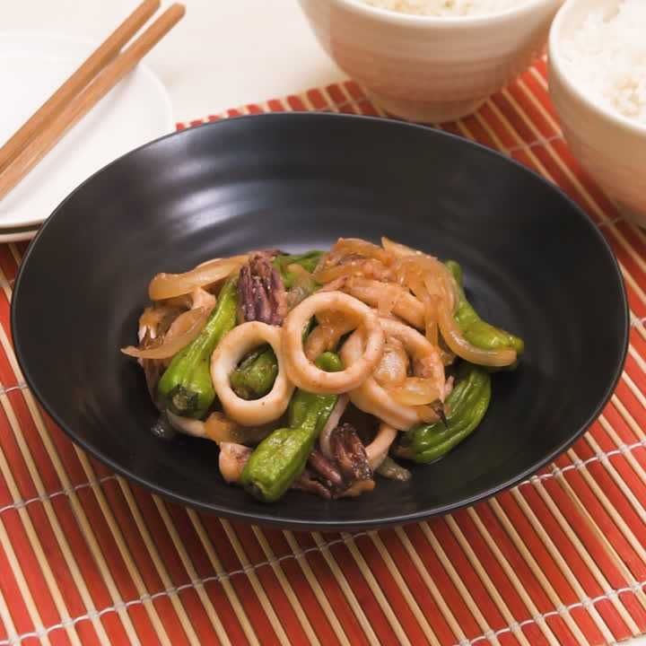 イカとししとうのピリ辛みそ炒め