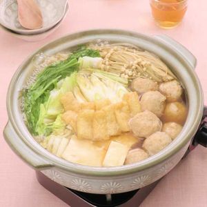 「生つみれと水菜の寄せ鍋」のレシピ動画