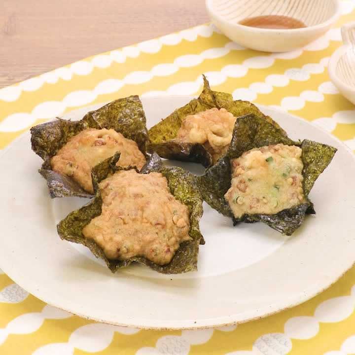 納豆の磯辺かき揚げ