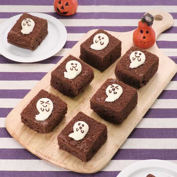 ホットケーキミックスで作る！ おばけチョコケーキのレシピ動画 