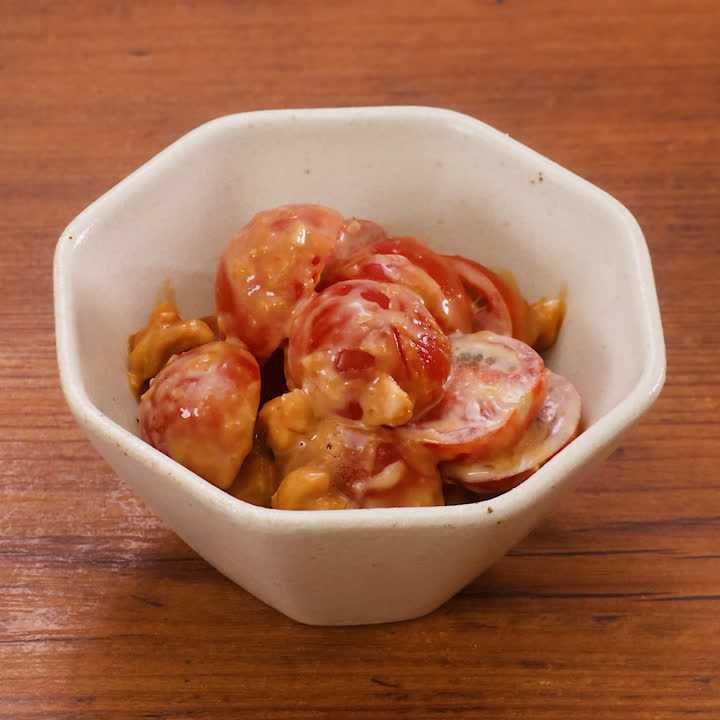ミニトマトのみそマヨ和え