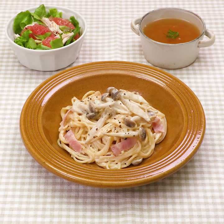 きのこの白みそパスタ