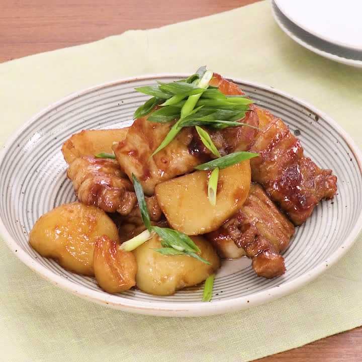 豚バラブロックとじゃがいもの照り煮