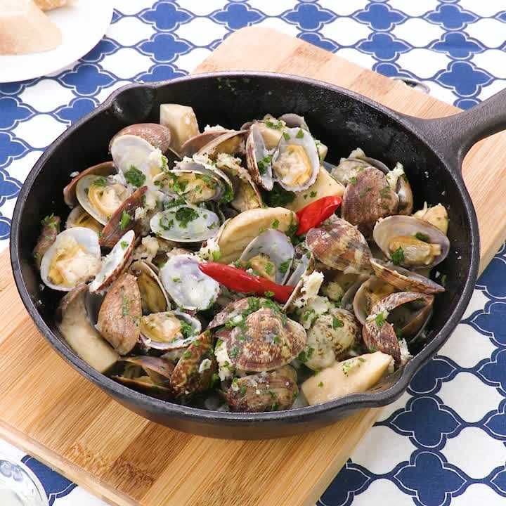 あさりとエリンギのパン粉蒸し