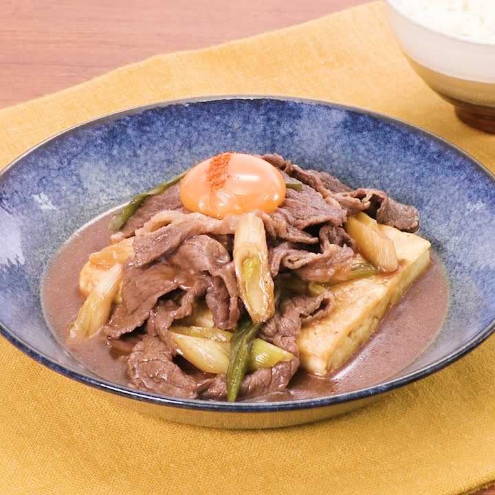 豆腐ステーキの牛すき風