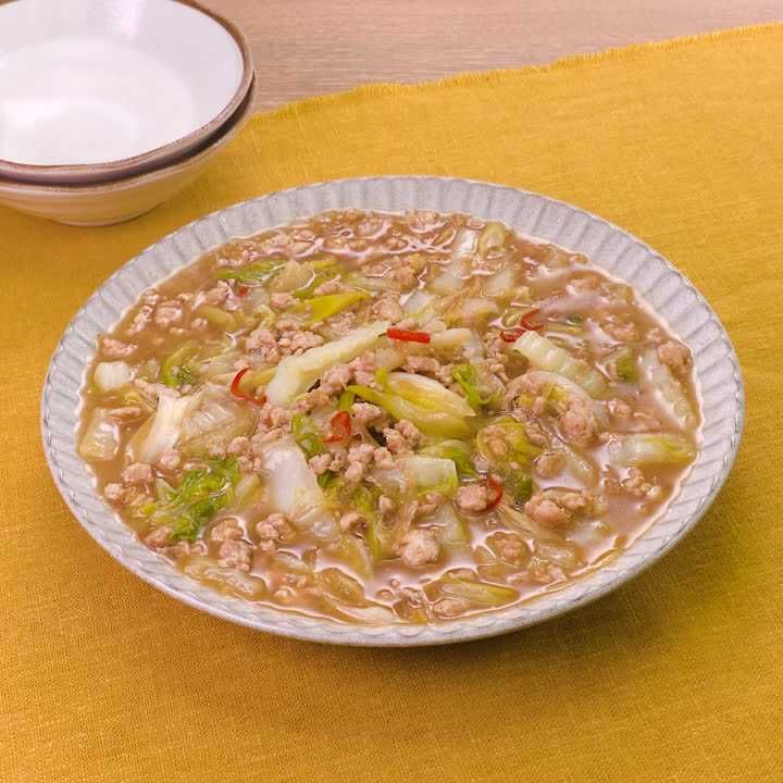鶏ひき肉と白菜のピリ辛煮